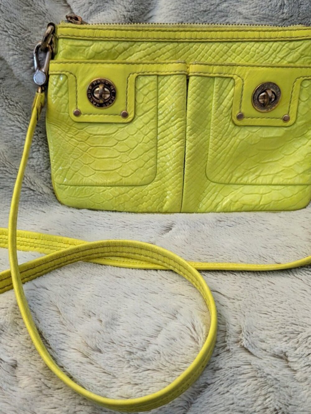Marc Jacobs Neon Yellow Patent Leather Crossbody Bag